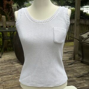 White Sleeveless Knit Top